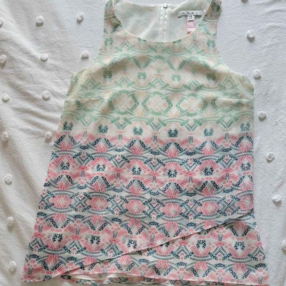 CAbi Heart of CAbi Mosaic Sleeveless top size XS style #250